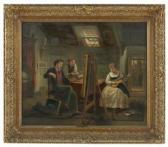 CORRENS Jozef Cornelius 1814-1907,The Amateur Artist's Studio,1869,New Orleans Auction US 2021-03-27