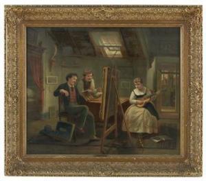 CORRENS Jozef Cornelius 1814-1907,The Amateur Artist's Studio,1869,New Orleans Auction US 2022-03-26
