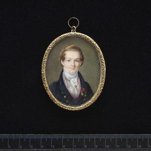 correnson e 1820,A Gentleman, wearing blue coat, pink waistcoat, fr,Sotheby's GB 2007-11-21