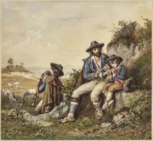 CORRODI Arnoldo 1846-1874,Shepherds Playing Music,1867,Neumeister DE 2020-03-25