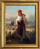 CORRODI Herman David Salomon 1844-1905,Paesaggio con ciociara e pecora,Pirone Casa d'Aste 2017-04-10