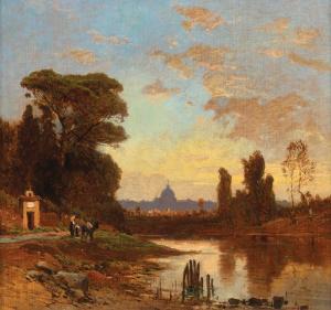 CORRODI Herman David Salomon 1844-1905,Sunset at the gates of Rome,Palais Dorotheum AT 2024-02-21