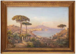 CORRODI Salomon 1810-1892,Veduta di Napoli da Posillipo con il Vesuvio i,1843,Wannenes Art Auctions 2023-05-18