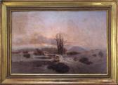 CORSI DI BOGNASCO Giacinto 1829-1909,Paesaggio innevato al tramonto con veduta del,1865,Meeting Art 2012-05-05