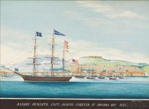 CORSINI Raffael 1830-1880,Barque Juniata, Capt., Joseph Cheever, at Smyrna B,Skinner US 2007-06-03
