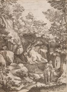 CORT Cornelis 1533-1578,Mary Magdalene penitent in the wilderness,Hindman US 2022-05-10