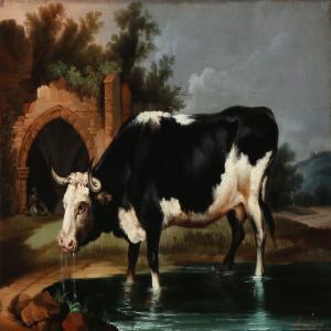 CORTES Antonio Cordero 1827-1908,A bull at a lake,Bruun Rasmussen DK 2015-02-23