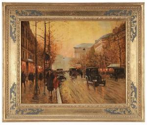 CORTES Edouard Leon 1882-1969,Le Boulevard de la Madeleine,1940,Brunk Auctions US 2017-03-24
