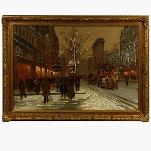 CORTES Edouard Leon 1882-1969,Paris Winter Street Scene.,Auctions by the Bay US 2004-10-09