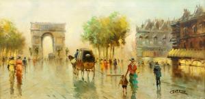 CORTESE 1827-1908,Parisian boulevard scene in the rain,Rosebery's GB 2018-11-03