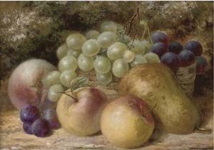 CORTISSOS C 1800-1800,Still life of apples, grapes and a pear on a mossy,Christie's GB 2006-01-25
