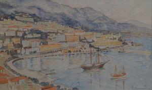 Cosmescu Lucia 1916-1969,View of a harbour with shipping and mountains,Rosebery's GB 2016-02-06