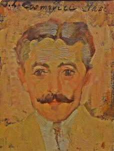 COSMOVICI Jean Leon 1888-1952,artist friend,1908,GoldArt RO 2017-04-26