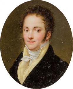 COSSARD Amelie 1796-1852,A portrait miniature of a Gentleman turned to the ,Rosebery's GB 2021-05-08