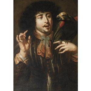 COSSIERS Jan 1600-1671,A YOUNG MAN WITH A PARROT (THE SENSE OF TOUCH),Sotheby's GB 2010-05-18