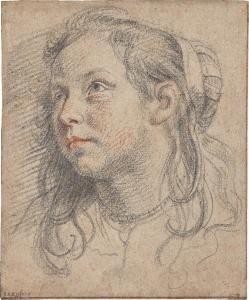 COSSIERS Jan 1600-1671,Porträt eines jungen Mädchens mit langem Haar,Villa Grisebach DE 2022-12-01