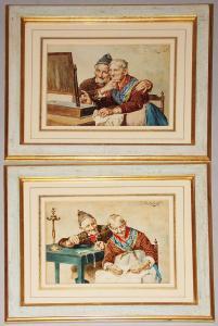 COSTA da Luigi,Scene di interno con coppia di coniugi anziani,19th century,Eurantico 2019-04-11