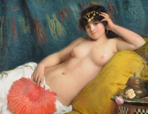 COSTA Giovanni 1833-1893,An odalisque with a red fan,Dreweatts GB 2019-05-01