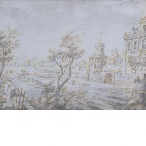 COSTA Giovanni Francesco 1711-1773,Landscape with a Palace beside a Lake,William Doyle US 2014-05-21