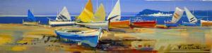 COSTANTINO 1900-1900,Boats on the Shoreline II,Gormleys Art Auctions GB 2015-07-07