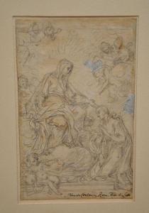 COSTANZI Placido 1690-1759,Vierge intercédant auprès d'un ecclésiastique,EVE FR 2023-07-13