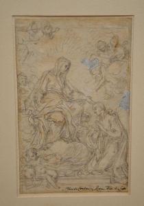 COSTANZI Placido 1690-1759,Vierge intercédant auprès d'un ecclésiastique,EVE FR 2023-02-23
