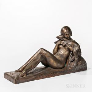 COSTE Georges 1900-1900,Femme nue à L'agneau,Skinner US 2019-04-13