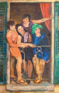 COSTE Waldemar 1887-1948,Women on a Balcony,Stahl DE 2020-11-28