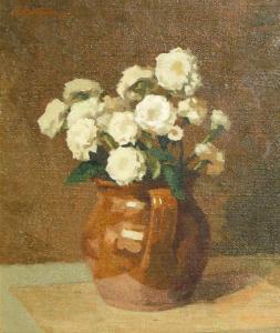 COSTESCU Ilie 1917,Pot with White Flowers,Alis Auction RO 2009-12-19