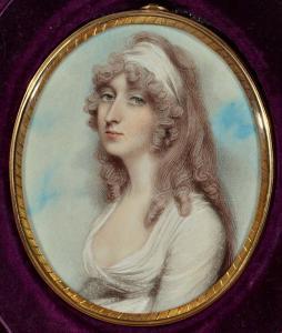 COSWAY Richard 1742-1821,Bust length portrait of a young lady,Mallams GB 2014-07-11