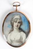 COSWAY Richard 1742-1821,Portrait miniature of a young lady wearing a white,Halls GB 2017-10-18