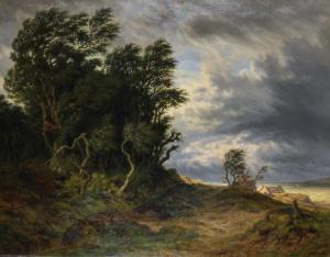 COTELLE HEBERT Armand 1827,A Windswept Coastal Landscape,1872,John Nicholson GB 2017-03-01