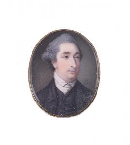 COTES Samuel 1734-1818,A gentleman, wearing black coat and waistcoat, whi,1775,Dreweatts 2021-12-16