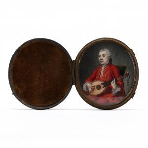COTES Samuel 1734-1818,Portrait Miniature of a Gentleman with Mandolin,1756,Leland Little 2024-03-15