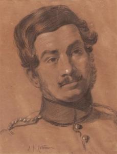 COTMAN John Joseph 1814-1878,Portrait of a Soldier black,Keys GB 2018-04-27