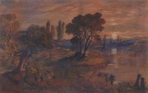 COTMAN John Joseph 1814-1878,Sunset at Whitlingham,Keys GB 2024-03-28