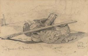 COTMAN John Sell 1782-1842,Yarmouth beach, fishing pots,Christie's GB 2005-12-14