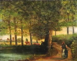 Cotman Thomas,A lady on a country lane,19th Century,Bellmans Fine Art Auctioneers GB 2018-02-14