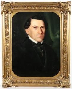COTTA WILHELM,Porträt eines eleganten Herren in schwarzem Gewand,1845,Palais Dorotheum 2024-03-26
