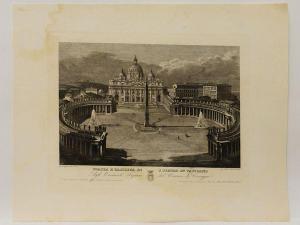 COTTAFAVI Gaetano 1800-1865,Piazza e Basilica di S. Pietro in Vaticano,Maison Bibelot IT 2022-02-24