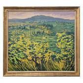 COTTON Alan 1936,VINES AND CYPRESS TREES IN EVENING SUNLIGHT,Lots Road Auctions GB 2025-08-03