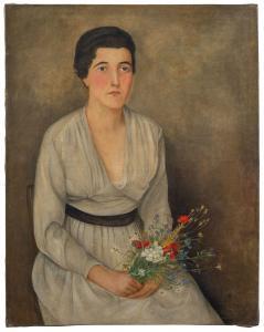 COUBINE Othon,Femme au bouquet de fleurs,1919,Artcurial | Briest - Poulain - F. Tajan 2023-12-06