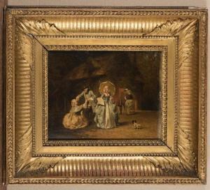 COULON Louis 1819-1855,Scène galante près d une chaumière,1851,Geoffroy-Bequet FR 2017-05-13
