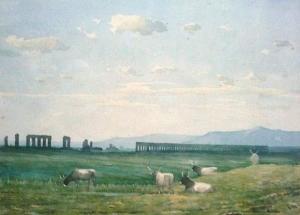 COULON Paul Frédéric Léo 1830-1897,Ruines d'aqueducs dans la campagne romaine,Oger-Camper 2008-05-19