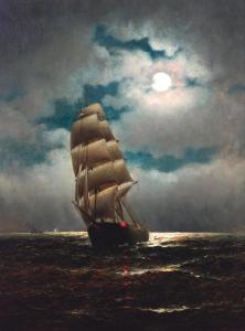 COULTER William Alexander 1849-1936,Clipper Under a Moonlit Sky,Bonhams GB 2024-04-26
