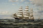 COULTER William Alexander 1849-1936,Three Brothers Clipper Ship Outward Boun,John Moran Auctioneers 2019-04-09