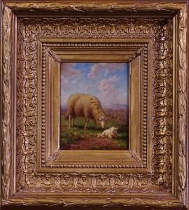 COUMONT Charles 1822-1889,Mouton et son petit,Monsantic BE 2021-10-24