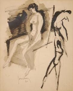 COUNHAYE Charles 1884-1971,Etude de nus,1960,Brussels Art Auction BE 2018-10-09