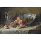 COUPE Louise 1877-1915,A STILL LIFE WITH PEACHES AND A PORCELAIN BOWL,Sotheby's GB 2008-10-15
