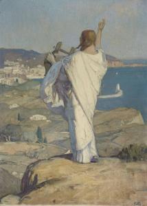 COURANT Maurice Francois A 1847-1926,Le Poète, dit aussi Éloge de l'Italie,Christie's GB 2018-06-20